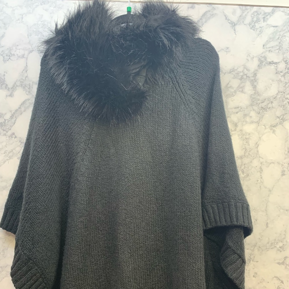 Michael Kors Black Pancho Sweater